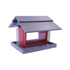 AmishToyBox.com Classic Bird Feeder with Suet Holder and Peanut Feeder,...