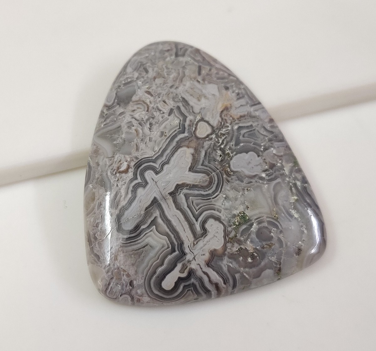 72.90cts. Natural Black Crazy Lace Agate Fancy Cab Handmade Loose