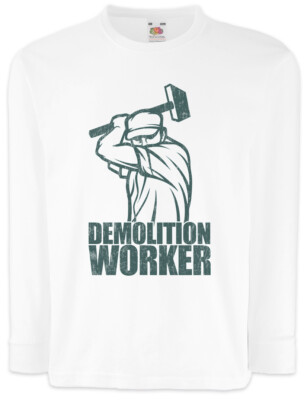 Demolition Worker II Kids Long Sleeve T-Shirt Housebuilder Bricklayer Mason
