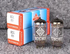 (2) Telefunken ECC83 Smooth Plate Tubes ~ 12AX7/CV4004/5751 ~ MATCHED PAIR!