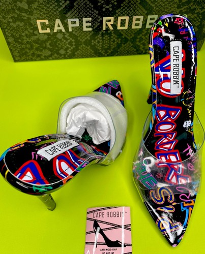 NEW Cape Robbin Melrose Graffiti Stiletto High Heels Size 6M Women’s - Picture 10 of 12