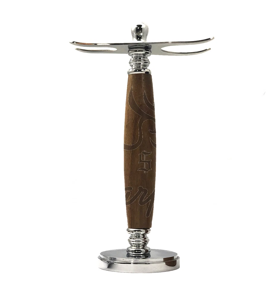 Conjunto de barbear marrom 4 peças | DE Safety barbeador e escova de texugo | Kit de presente masculino - Imagem 2 de 4