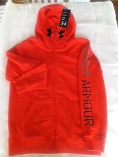 Under Armour Coldgear Boys long sleeve sweater with Hood YLG loose fit-Red. NEW