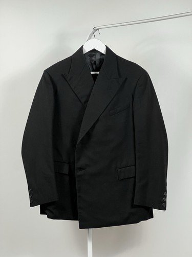 Antique Tuxedo ≈1930s Buckle Suspender Suit Black Trousers Blazer Size 34-36 - Picture 6 of 22
