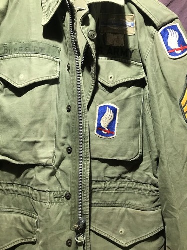 Mens Green Vintage US Army Jacket Long Sleeve Drawstring Waist Hooded Size M - Picture 5 of 20