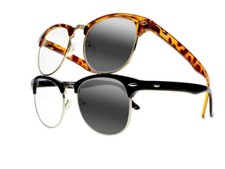 Bifocal Transition Photochromic Square Horned Rim UV400 Sun Reading Glasses