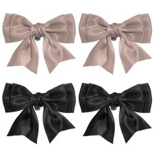 4 St&uuml;ck Damen Fliege Satin abnehmbar f&uuml;r Schuhe schwarz/rosa