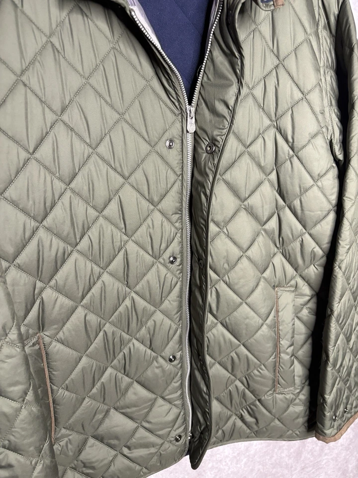 Abrigo de viaje acolchado Suffolk Peter Millar para hombre mediano verde oliva Foto 3 de 4