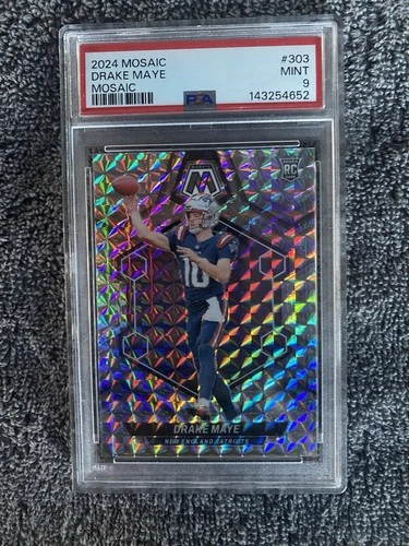 2024 Panini Mosaic Drake Maye #303 Mosaic Silver  PSA 9 💎Patriots