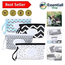 4-Pack Portable Baby Wipe Dispensers   Refillable  Stylish for On-the-Go Moms