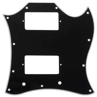 Musiclily Pro 3Ply Black 11 Hole Large Full Face Guitar Pickguard For Import SG