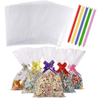 CellophantüTen 100 StüCk 25X15 Cm Durchsichtig SüßIgkeiten TüTen Geschenk
