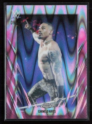 2026 Topps Chrome WWE #70 Carmelo Hayes Pink RayWave Refractor #/250
