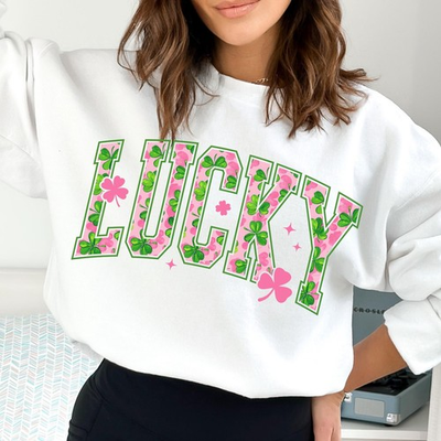 #ad #ad Lucky St Patricks Day Shirt Pink Shamrock Coquette Retro Holiday Tee $33.98
