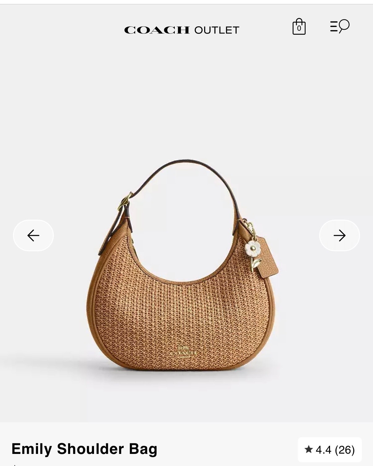 NWT Sold Out Coach Emily Shoulder Bag in Gold/Toast