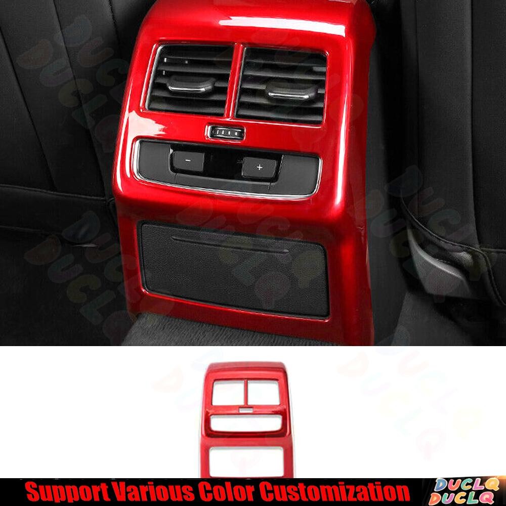 For Audi A4 A5 2017-2021 Bright Red Rear Seat Air Outlet Anti-Kick Panel Cover