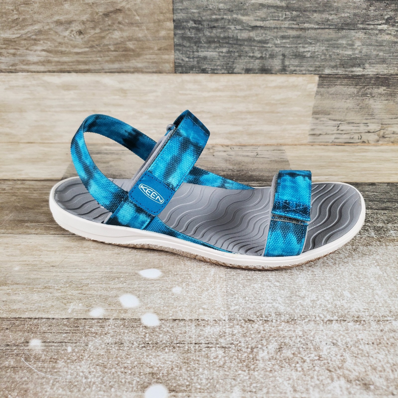 Sandali bambino Keen Elle con cinturino posteriore taglia 6 blu fiordo muschio marino punta aperta regolabile