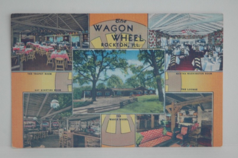 Wagon Wheel Restaurant, Rockton, Illinois 1962 Postcard