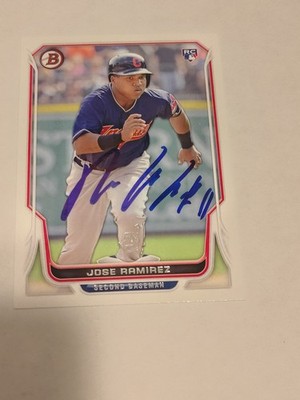 2014 Bowman (RC) Jose Ramirez # 176 Cleveland Indians IP Auto
