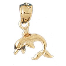 Dolphin Charm Pendant 14k Gold 0.9 Grams 