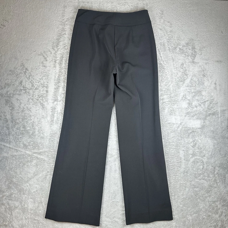 Pantalones de vestir Jenne Maag para mujer de pierna ancha negros mezcla de lana pantalón de trabajo profesional 10P Foto 2 de 4