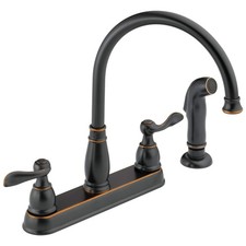 Delta Windemere Two Handle Oil Rubbed Bronze Kitchen Faucet Side Sprayer