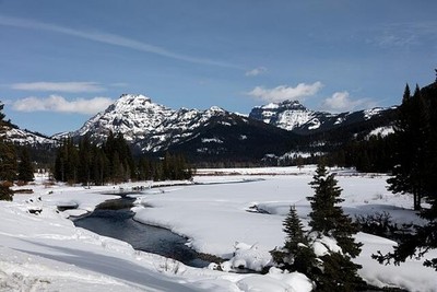 Yellowstone National Park WY 2016 Soda Butte Creek Absaroka Mountains Winter