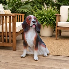 Beagle Dog Figurine Statue Lifelike Animal Home Garden Decor Resin for Dog Lover