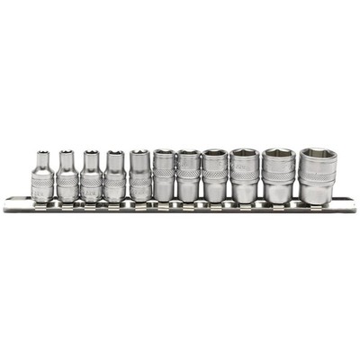 Draper Expert 16488 1/4'' Sq. Dr. Imperial socket on Metal Rail (11 Piece)