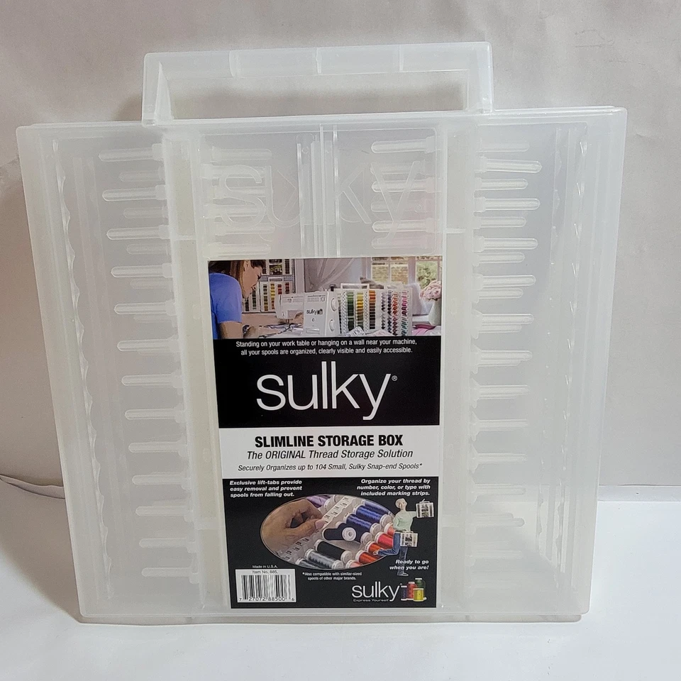 Sulky Slimline Storage Box Original Thread Organizer 104 Small Snap End Spools - Image 3 of 4