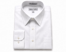 Richard Adams Men's Dress Shirt | 15 32/33 | White | Self Tucking | Regular
