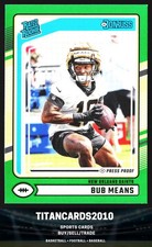 Bub Means 2024 Donruss Rated Rookie Green Press Proof RC New Orleans Saints #362