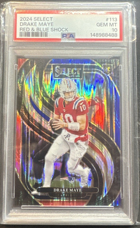 Drake Maye Panini Select #113 Red & Blue Shock