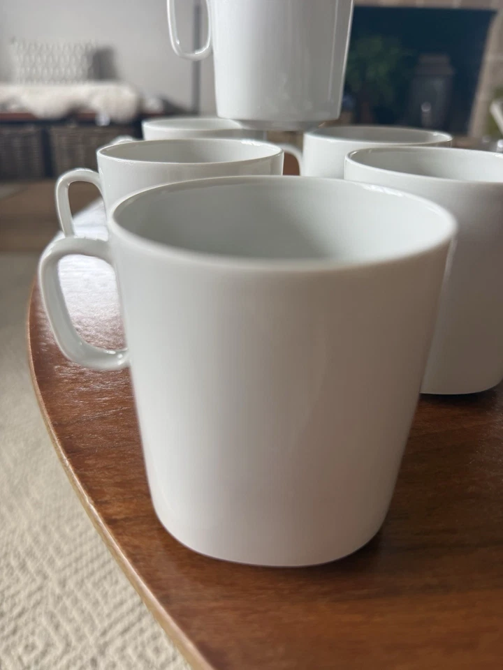 Block Langenthal Switzerland Transition White Set Of 6 Coffee/Tea Flat Cups - Image 3 of 4