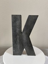 K Industrial Galvanized Metal Letter Wall Hanging Decor Sign