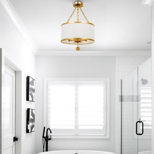 Crystorama Lighting Group 513_CEILING Broche 3 Light 14"W - Gold - Picture 5 of 8