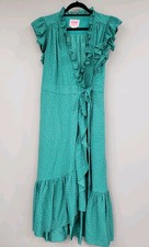 NEVER WORN SIZE 14 WRAP DRESS Kate Spade polka dot midi EMERALD GREEN Poolside