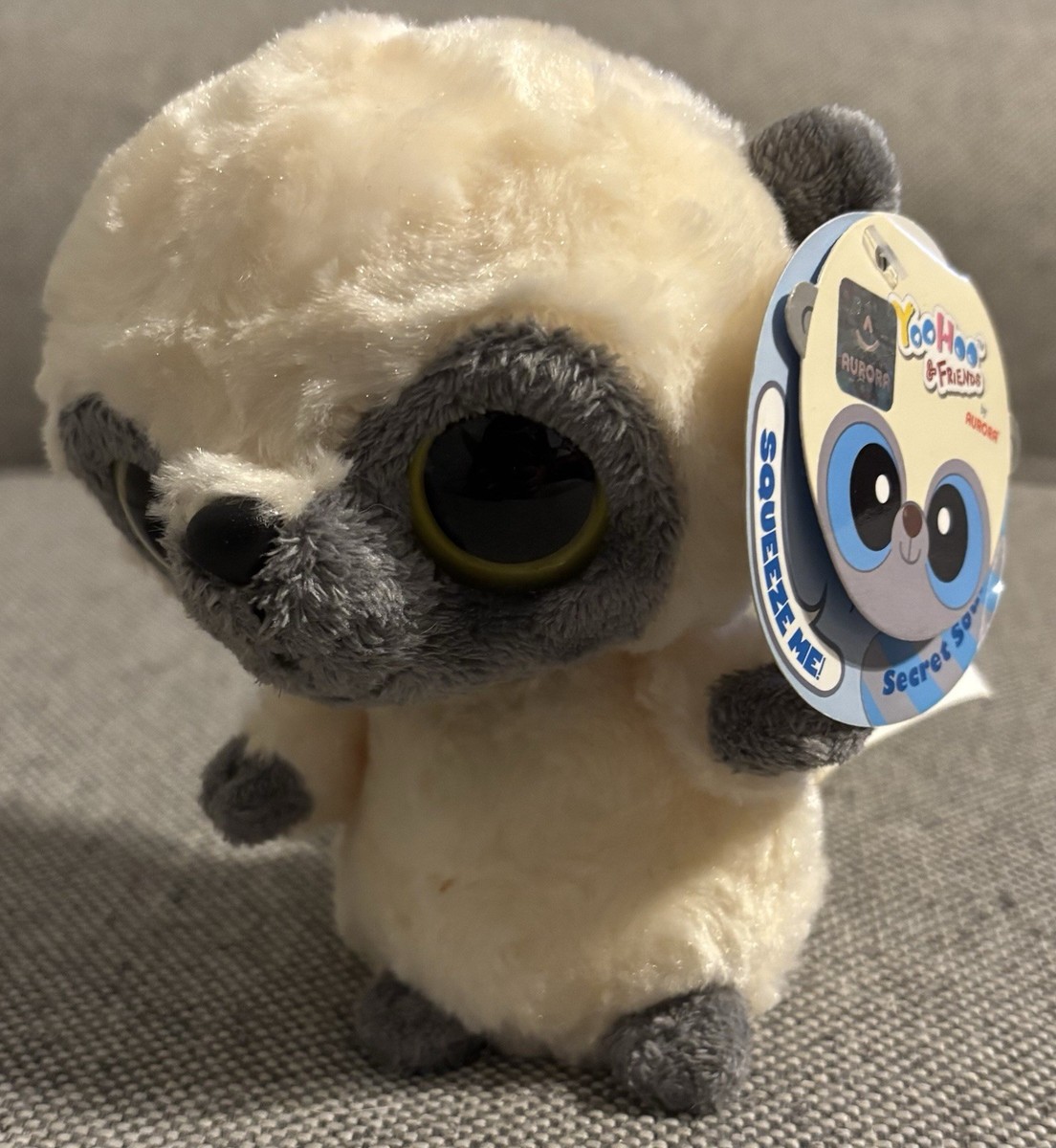 Aurora ぬいぐるみ LLUV YOU Aurora YooHoo & Friends Lemur Plush Neon Yellow Striped Tail