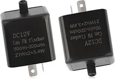 2PCS 12V LED Flasher Relay 2 Pin, Adjustable Turn Signal Relay for Repairing Tur