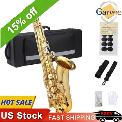 #ad #ad Gold Lacquer Eb Alto Saxophone Complete Professional Set All Levels $217.35