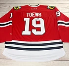 Signed Jonathan Toews NHL Chicago Blackhawks Reebok Jersey Red Men's Large FrShp
