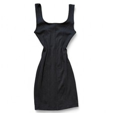 Signature 8 Black Bodycon Dress Women S Mini Scoop Neck Ribbed Knit Panel Seam