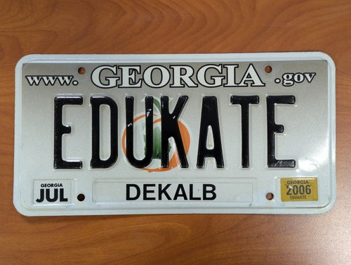 2006 Georgia Vanity License Plate Edukate Teacher? Rapper? BMW