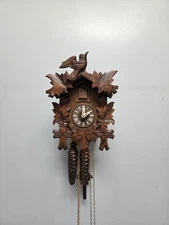 Cuckoo Clock Vintage Wooden Wall Clock Handcrafted Brown 