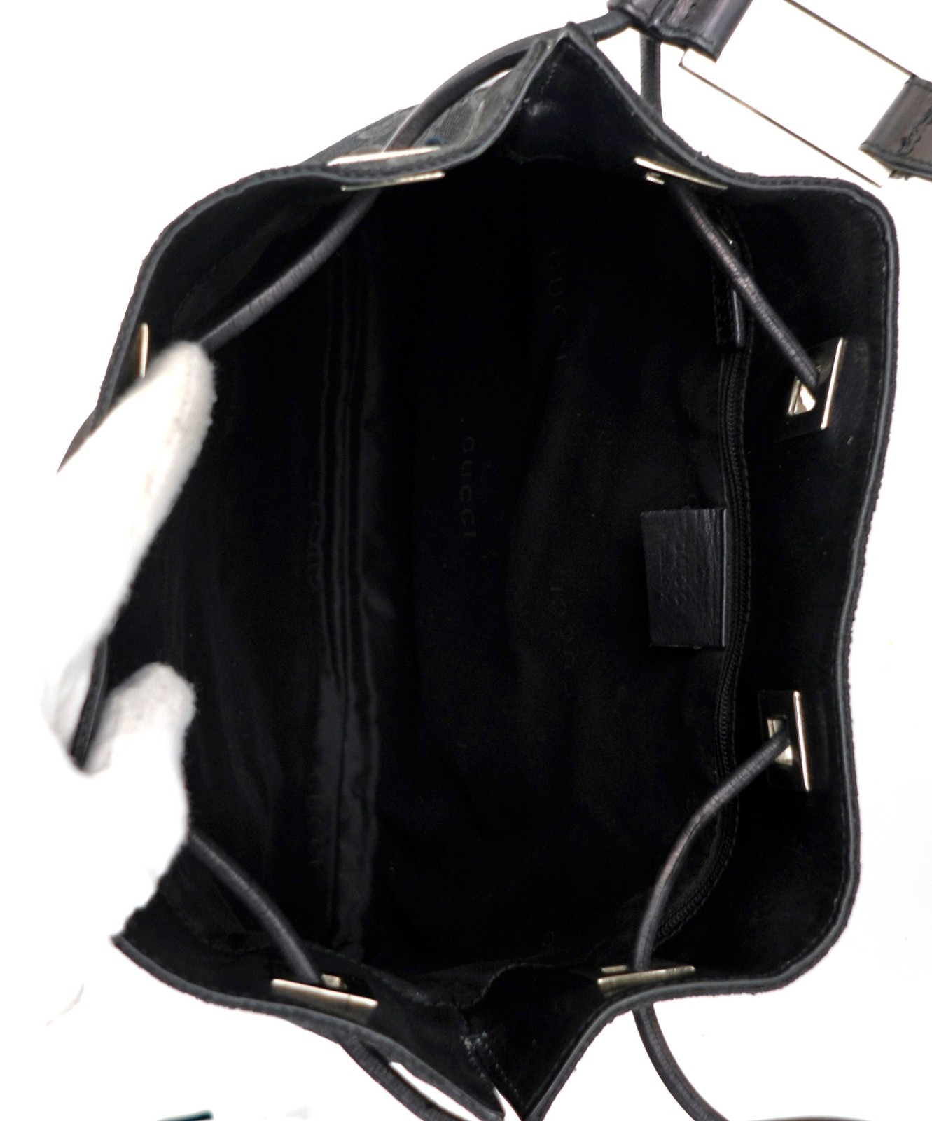 Authentic GUCCI Black Drawstring Hobo Shoulder Ba… - image 7