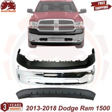 Front Bumper Chrome Steel Upper Cover Valance For 2013-2018 Dodge Ram 1500