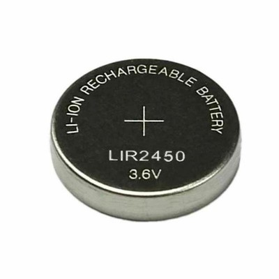 1 x 3,6 V LiR2450 wiederaufladbare Münzknopfzelle Akku Li-Ion ersetzt CR2450 UK