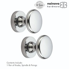 Internal Door Knob on Rose Victorian Mortice Pair | Black  & Chrome