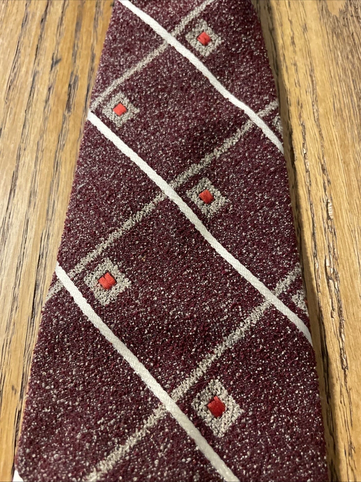 Винтажный 60-х 70-х Sears полиэстер зажим на широкий галстук мод диско геометрический ретро - Изображение 3 из 4