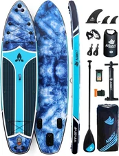 AISUNSS 11'6"x35" Super Wide Inflatable Paddle Board 450lb Capacity BLUE